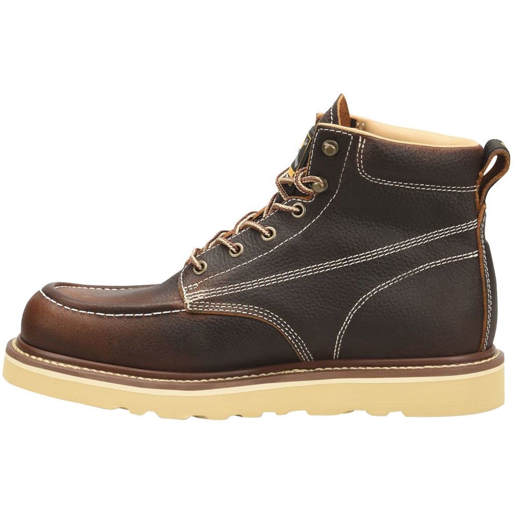 Carolina Flatiron Wedge CA7043 Non-Safety Toe Work Boots - Mens Dark Brown Back View