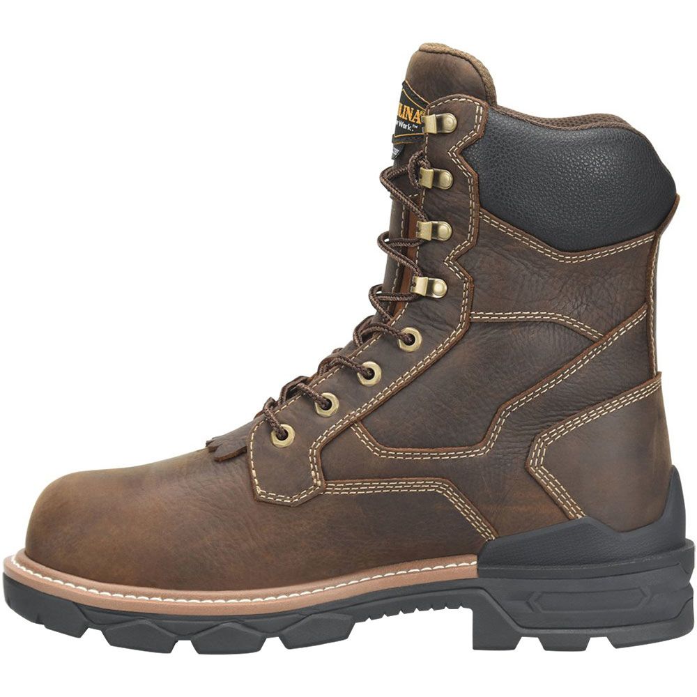 Carolina Mens Cardinal 8" WP Insulated Composite Toe Work Boots - Mens Dark Brown Back View