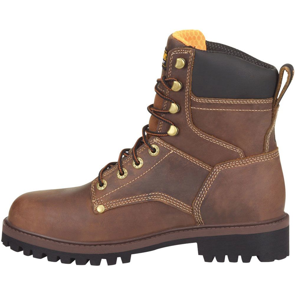 Carolina CA8585 Silvanus Mens 8" Safety Toe Work Boots Dark Brown Back View