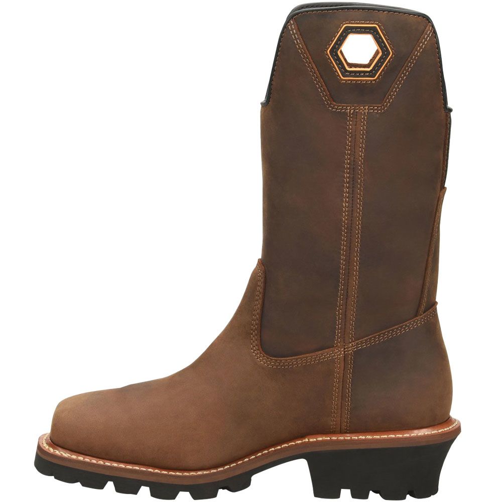 Carolina CA9833 Mens 12" WP Square Composite Toe Work Boots Dark Brown Back View