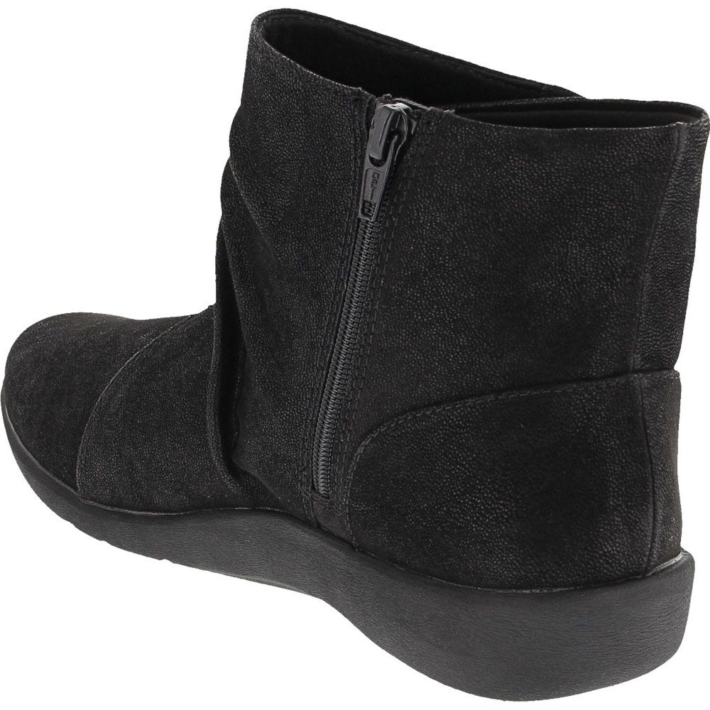 Clarks Sillian Tana Ankle Boots - Womens Black Back View