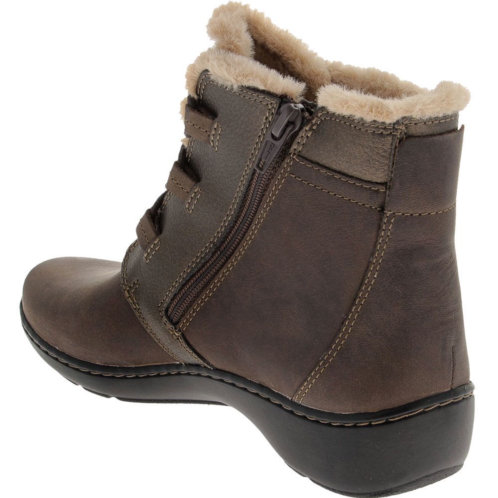 Clarks Cora Chai Ankle Boots - Womens Taupe Back View