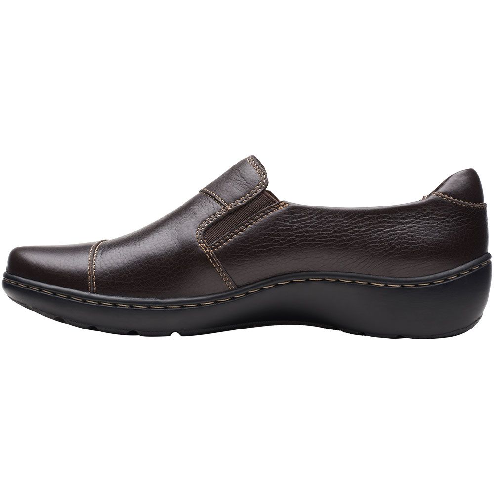 Clarks Cora Harbor Zip Slip on Casual Shoes - Womens Brown Back View