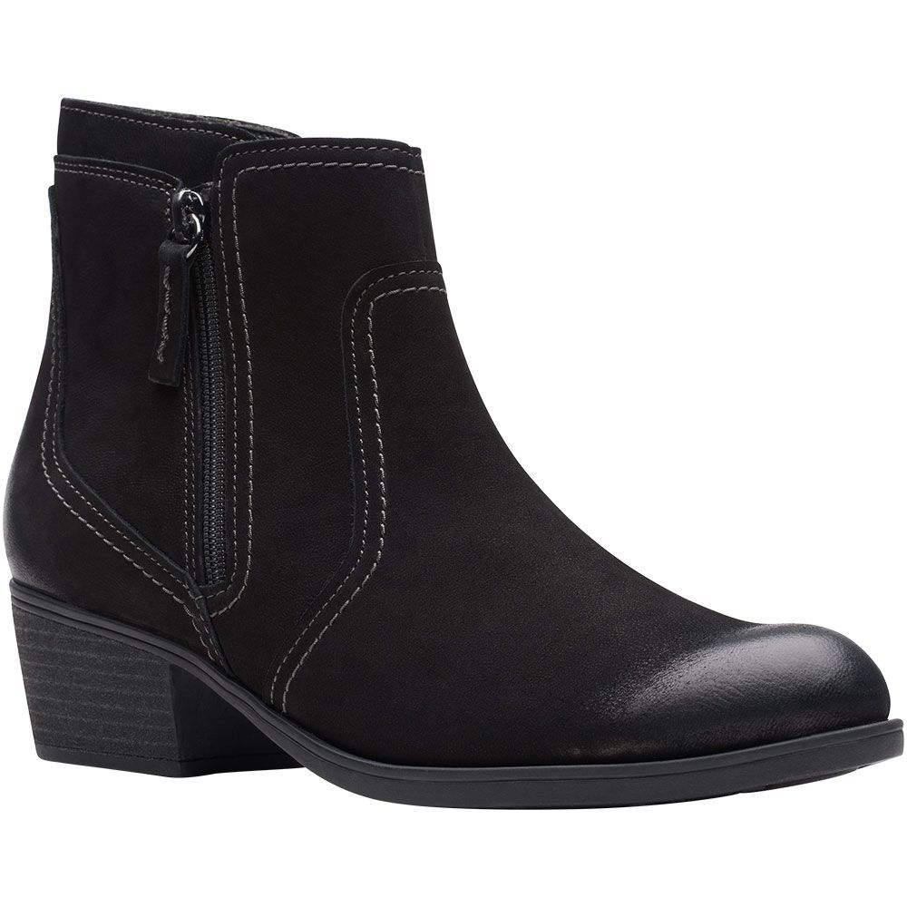 Clarks Charlten Ave Casual Boots - Womens Black Nubuck