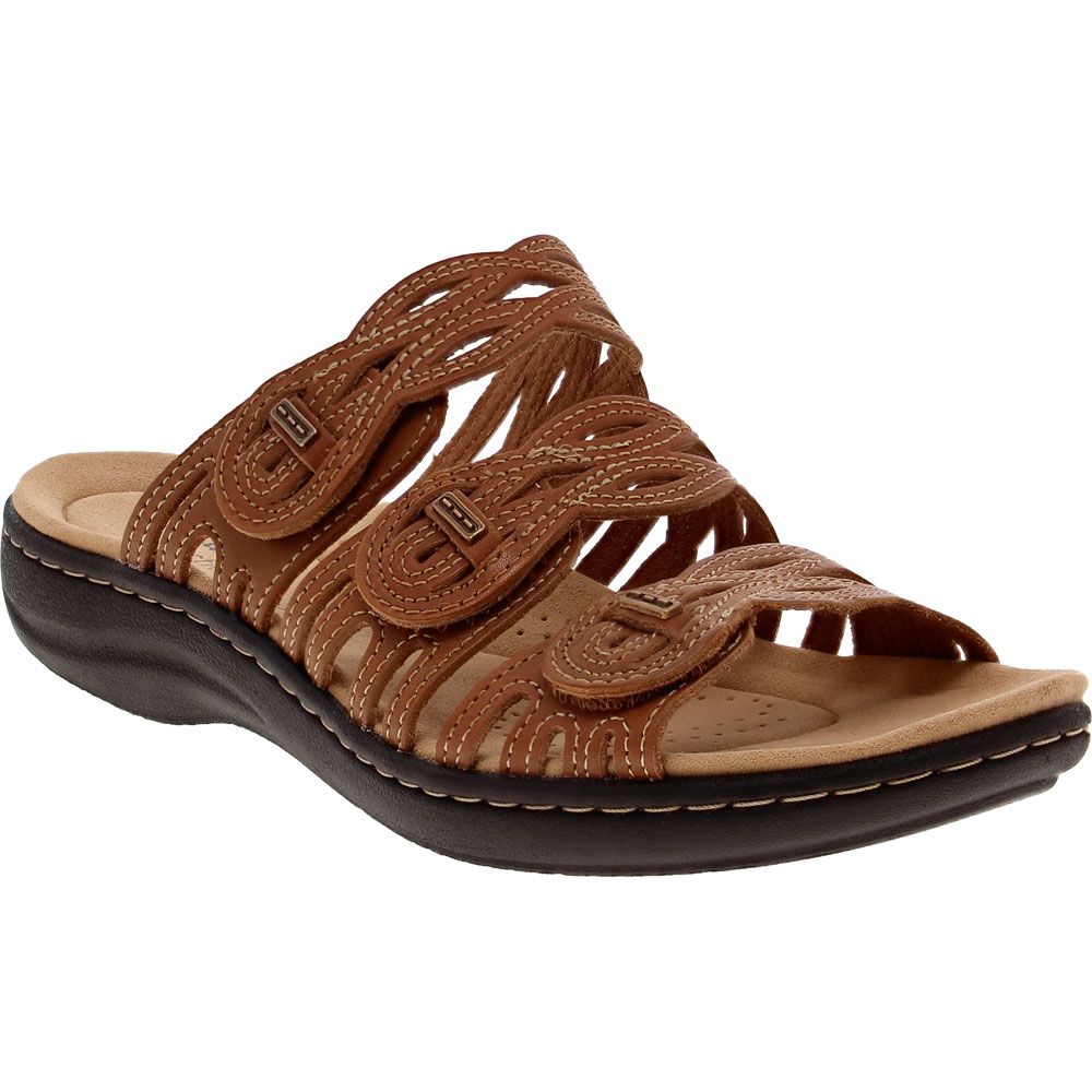 Clarks Laurieann Ruby Slide Sandals - Womens Tan Leather