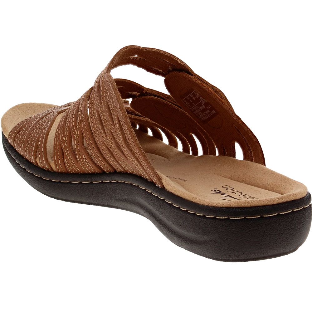 Clarks Laurieann Ruby Slide Sandals - Womens Tan Leather Back View