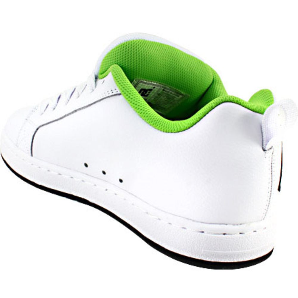 DC Shoes Court Graffik SE Skate Shoes - Mens White Lime Back View