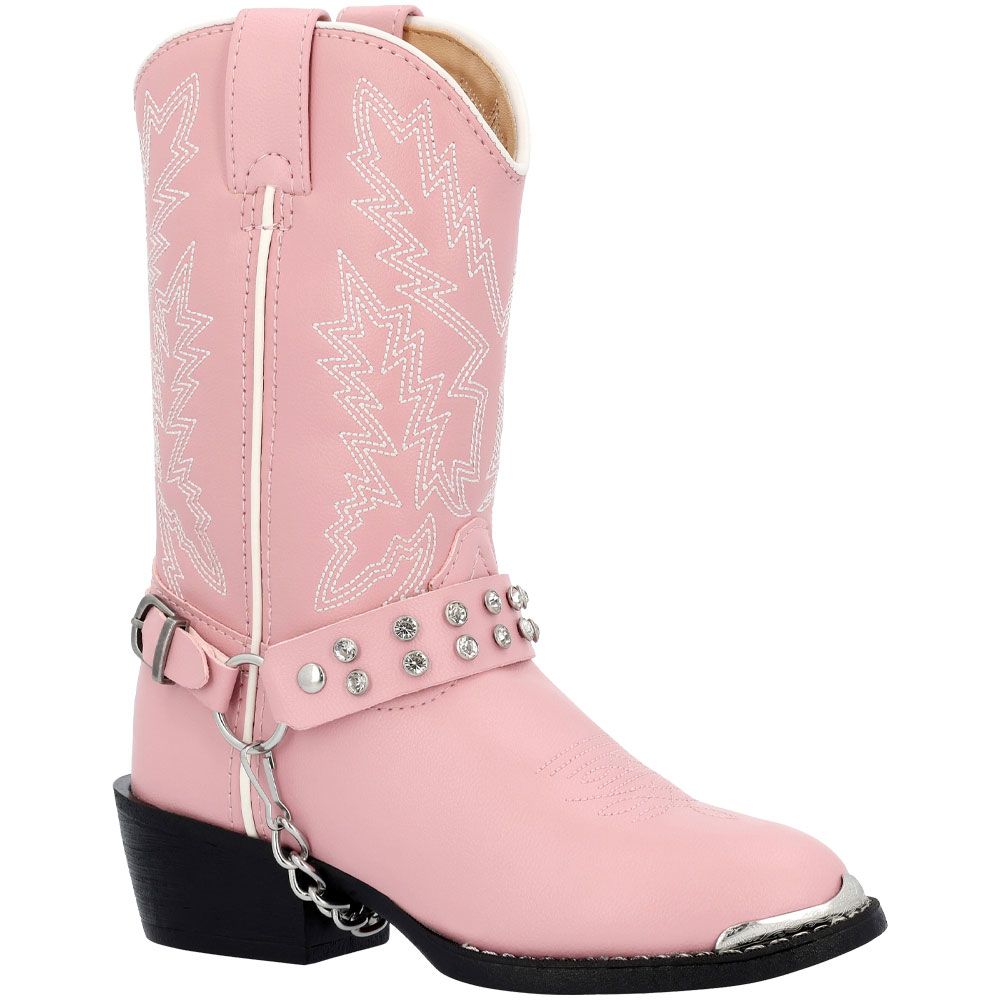 Durango Little Girls Pink Rhinestone Western Boots Pink