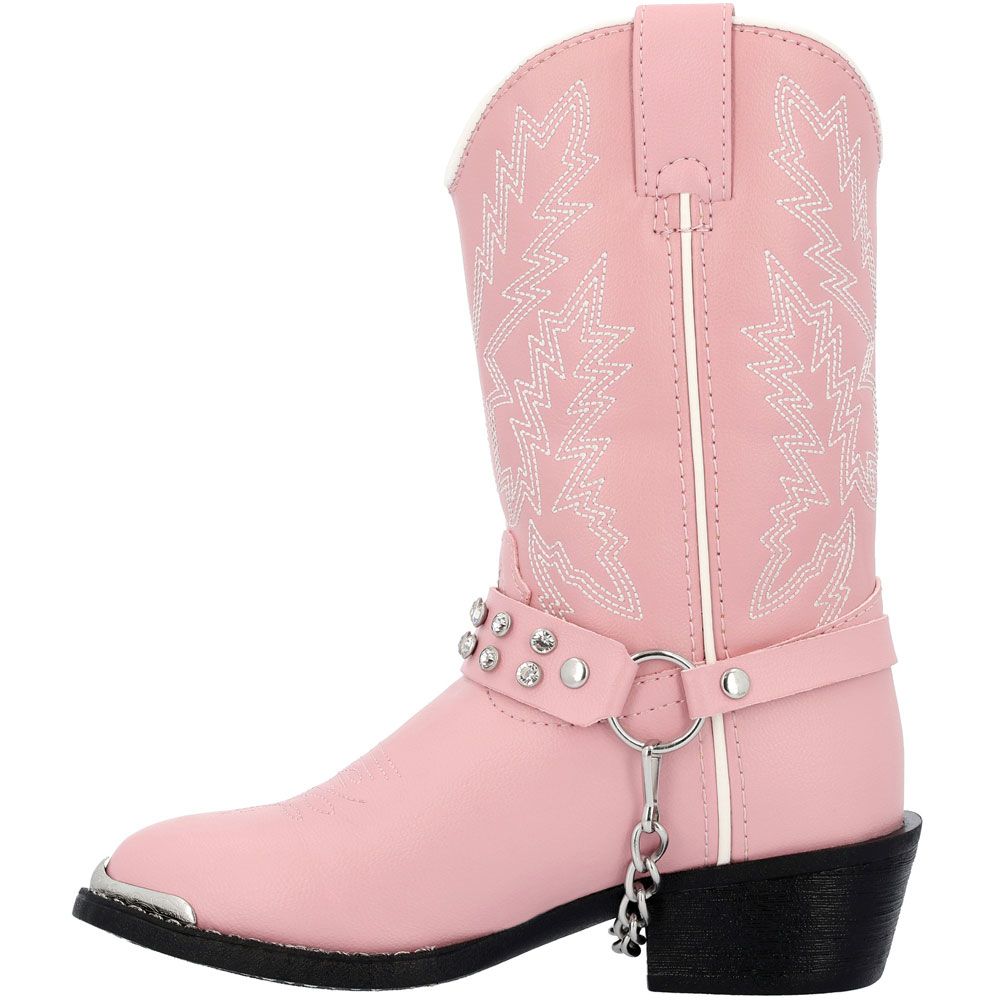 Durango Little Girls Pink Rhinestone Western Boots Pink Back View