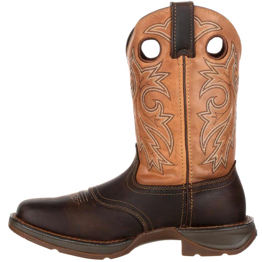 Durango Rebel Brown Tan Mens Safety Toe Work Boots Brown Tan Back View