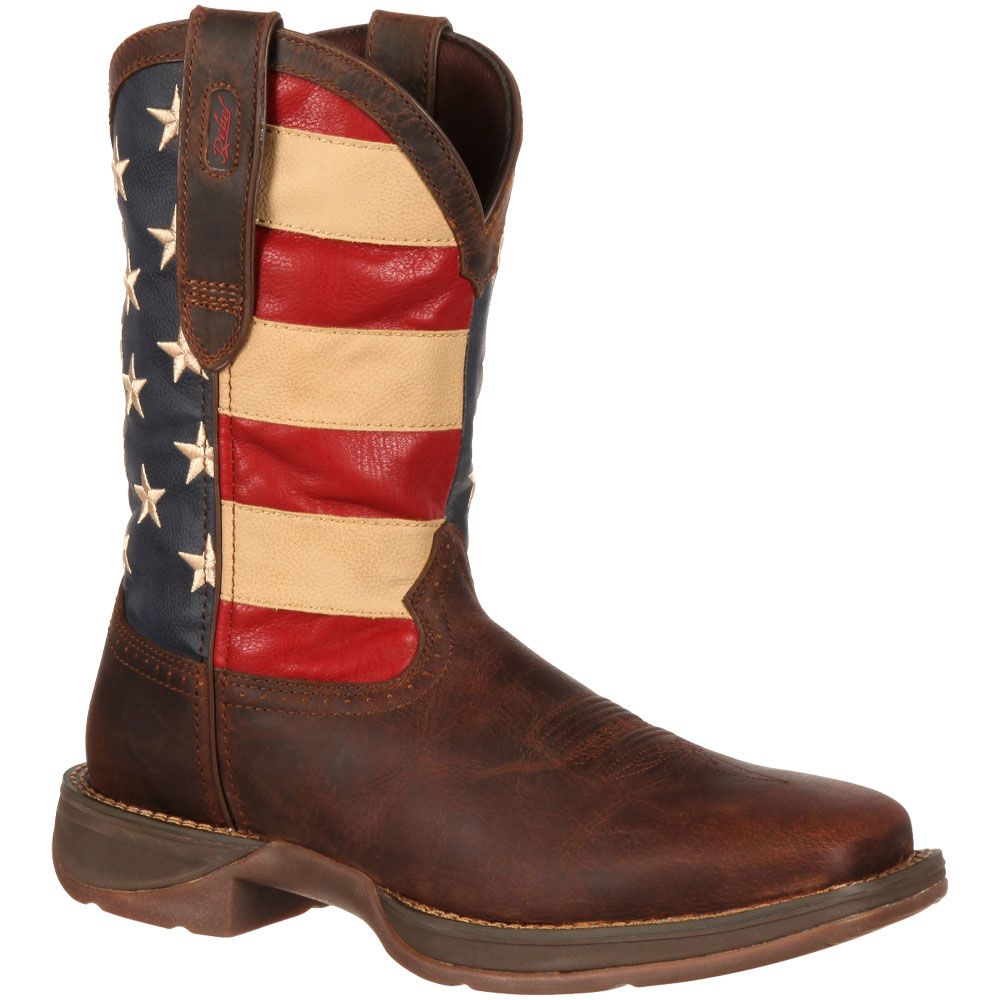 Durango Rebel Patriotic Mens Western Boots Brown Union Flag