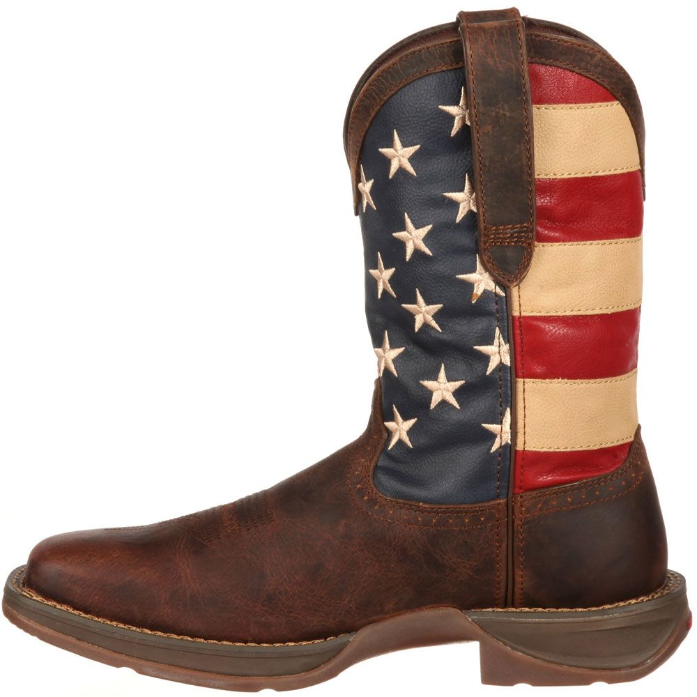 Durango Rebel Patriotic Mens Western Boots Brown Union Flag Back View