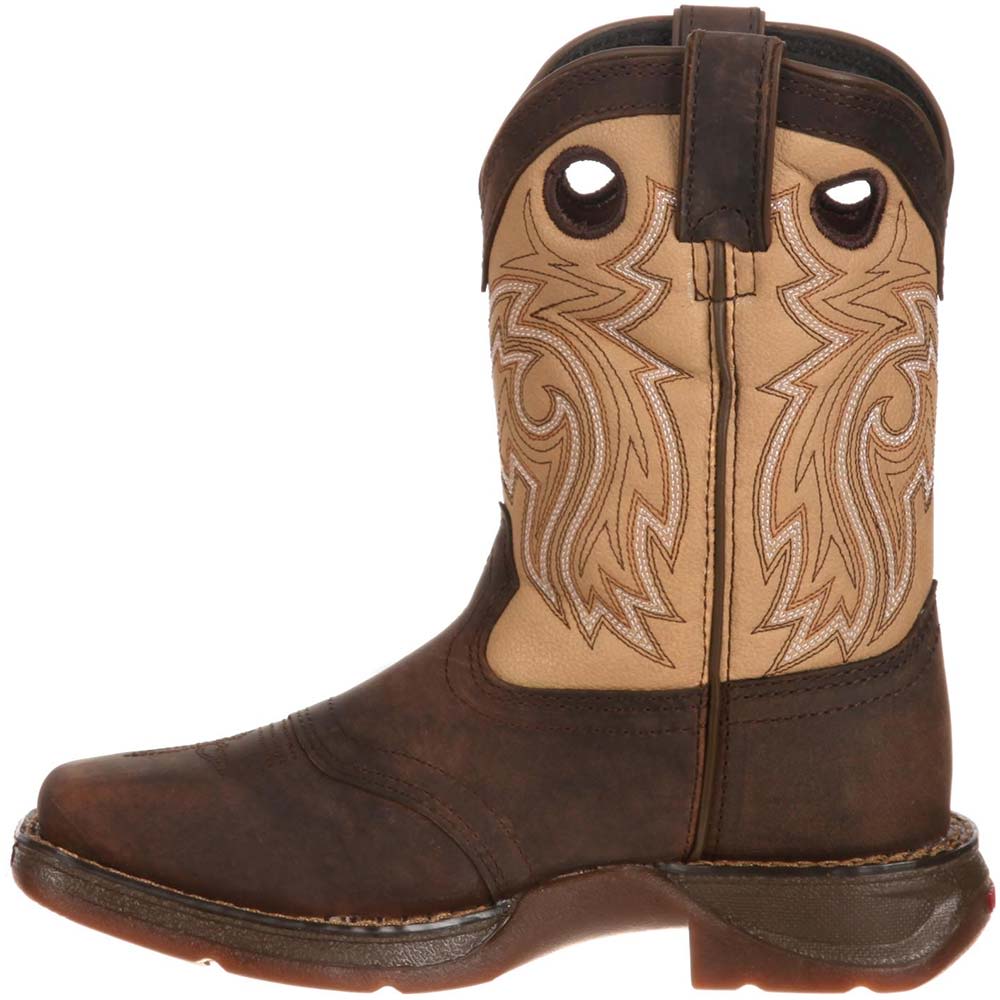 Durango Lil Rebel Big Kid Saddle 8in Western Boots Brown Tan Back View