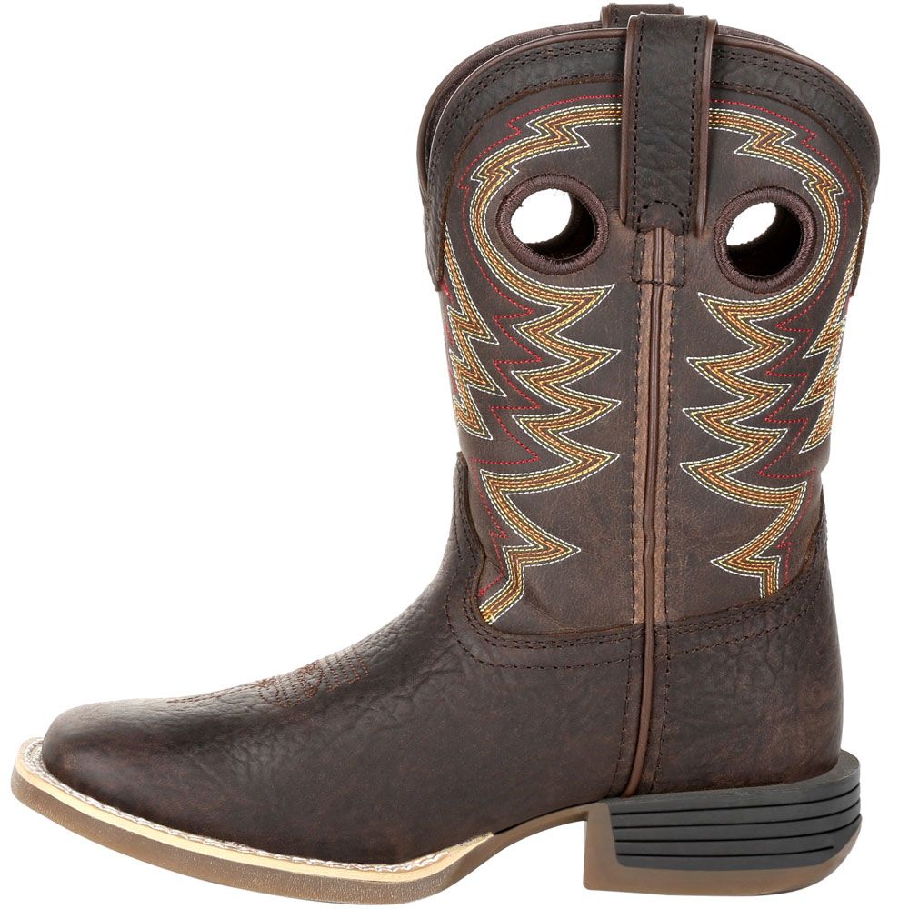 Durango Lil Rebel Pro Brown Little Kids Western Boots Dark Brown Back View