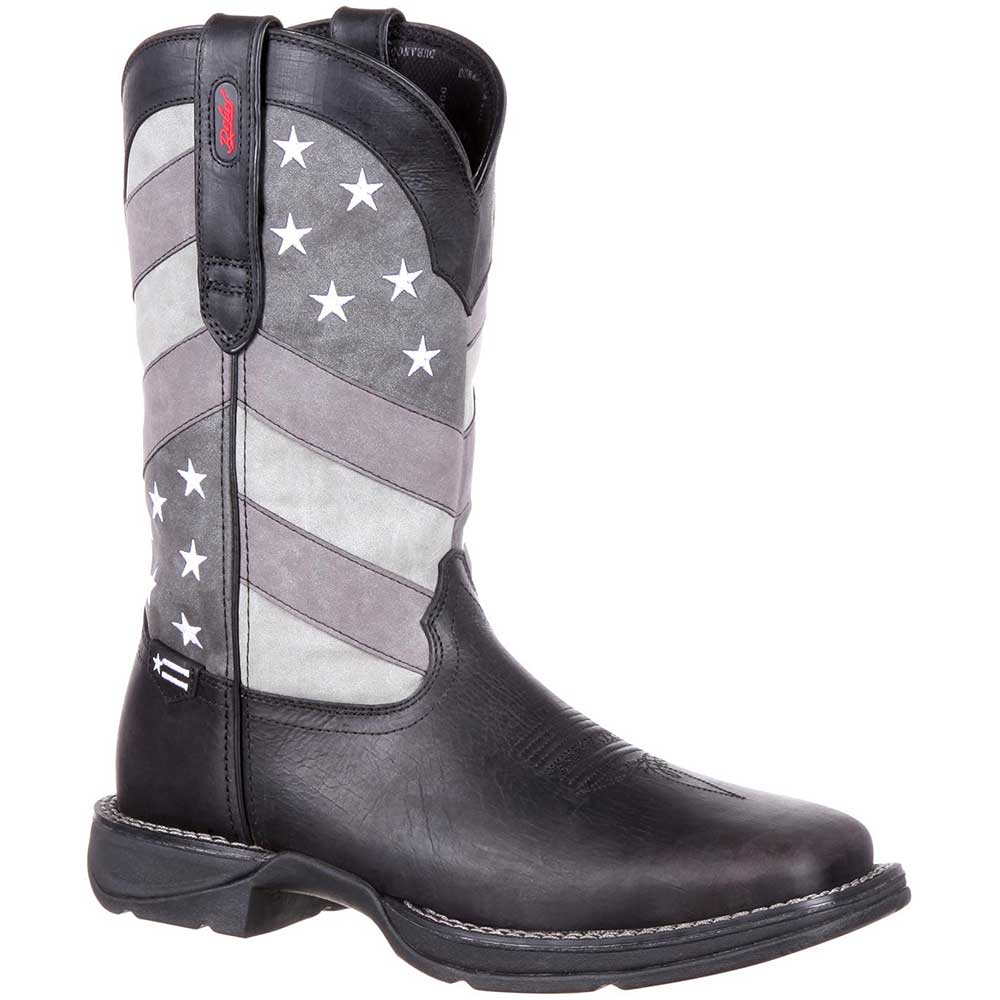 Durango Rebel Faded Black Flag Mens Western Boots Black Charcoal Grey