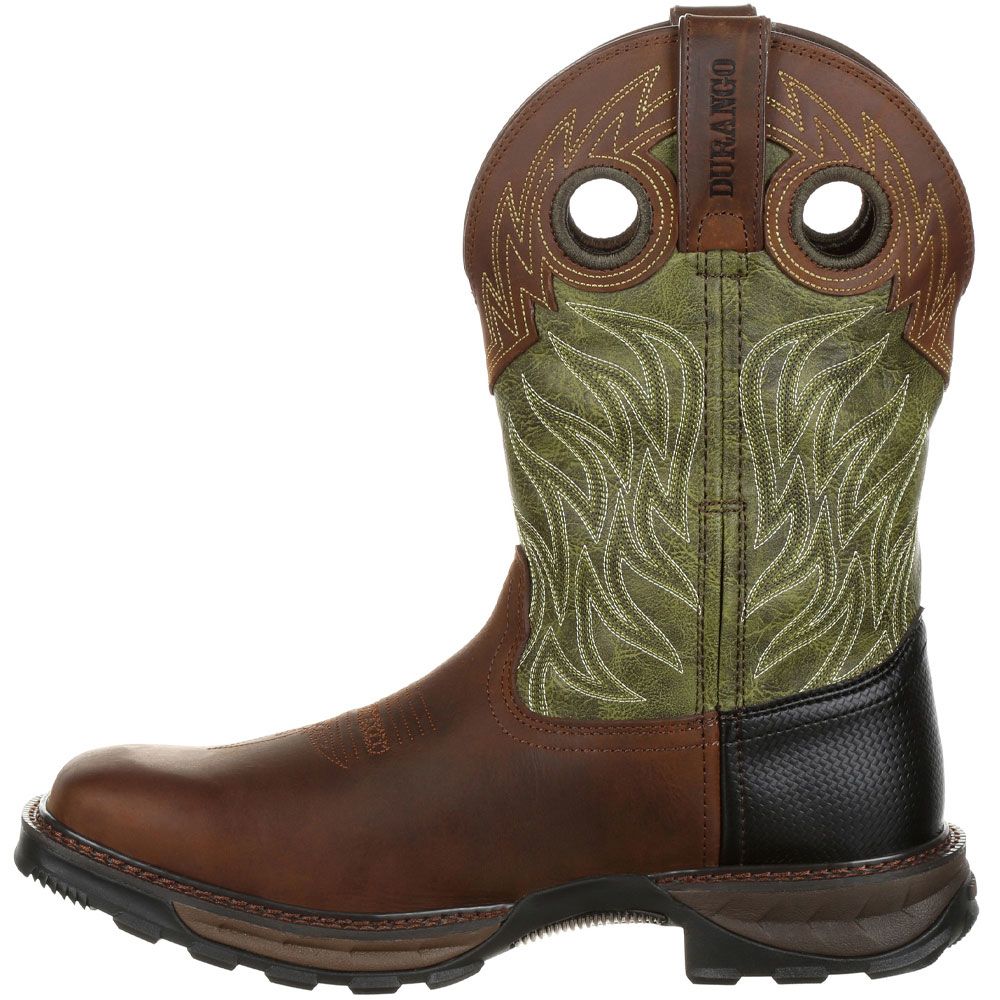 Durango Maverick XP Green Mens Non-Safety Toe Work Boots Brown Back View