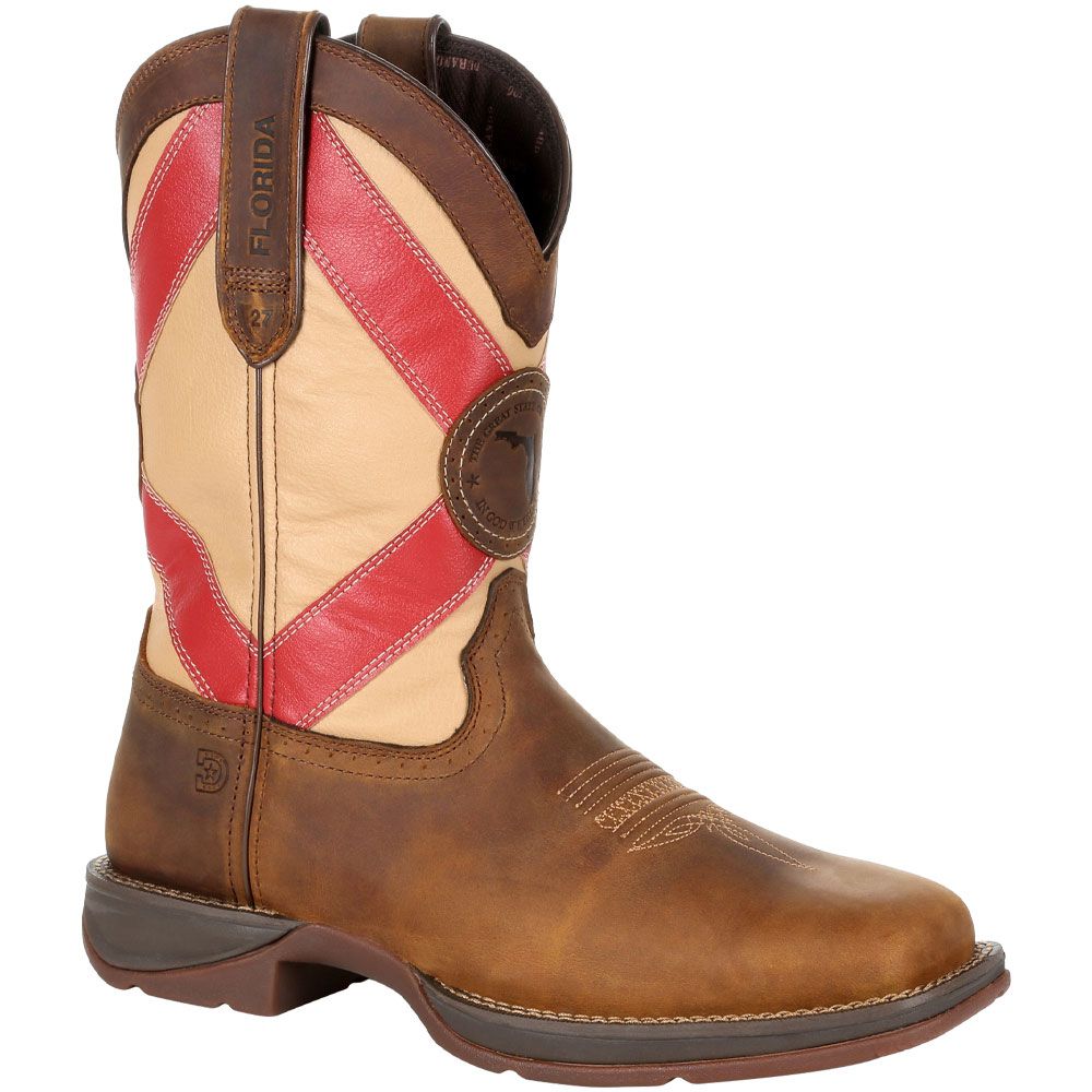 Durango Rebel Florida State Flag Mens Western Boots Brown