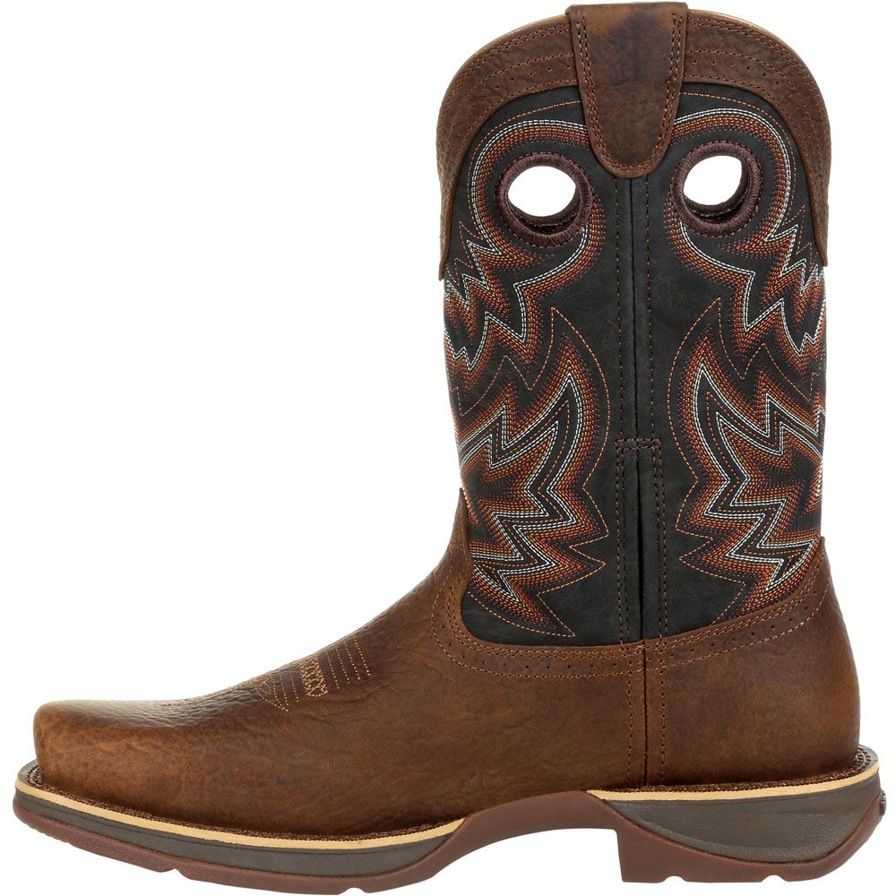 Durango Rebel Chocolate Black Mens Western Boots Brown Back View