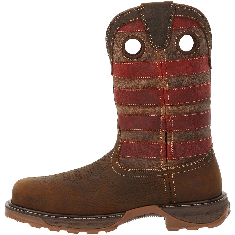 Durango Vintage Flag 11" Mens Composite Toe Boots Bark Brown Vintage Flag Back View