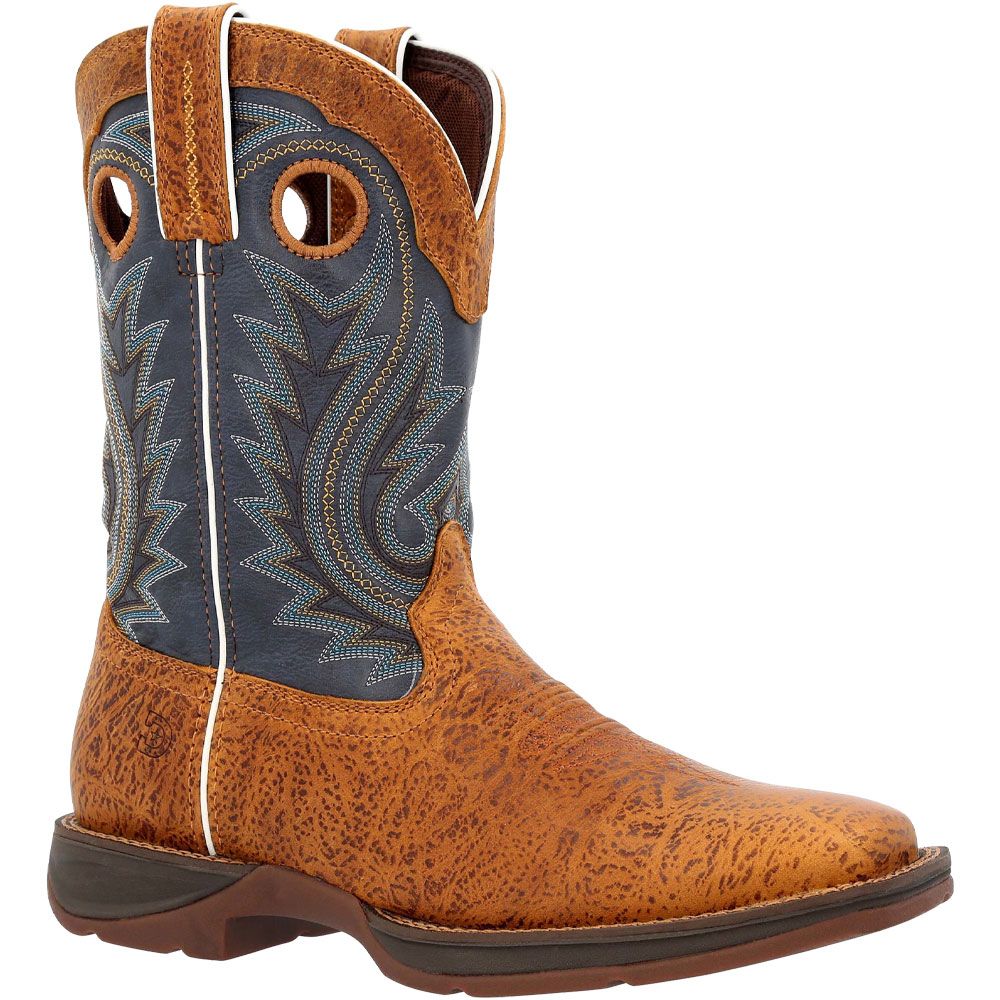 Durango Rebel Rustic Tan Navy 11" Mens Western Boots Rustic Tan Navy