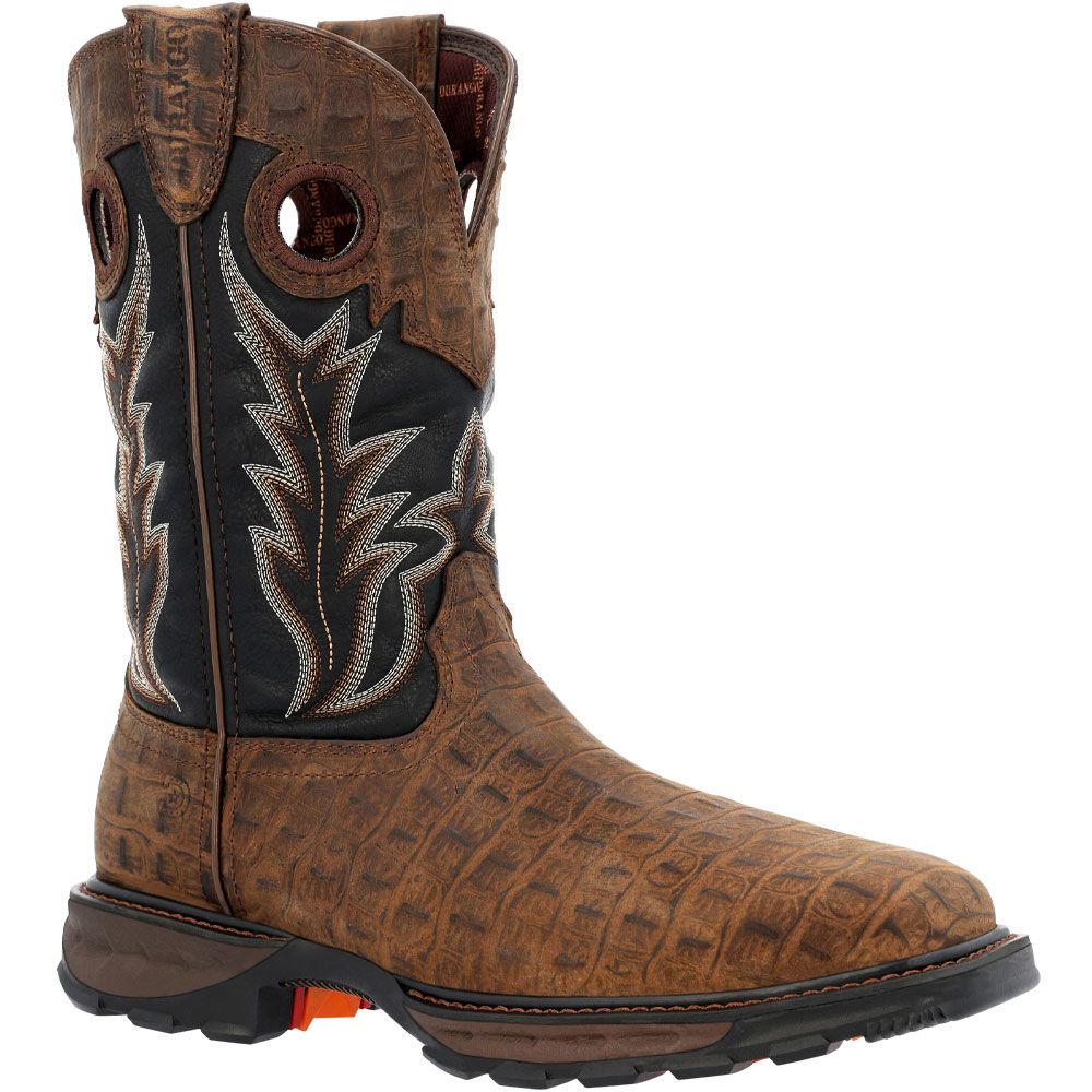 Durango Maverick XP ST Western Safety Toe Work Boots - Mens Brown Gator Print Black