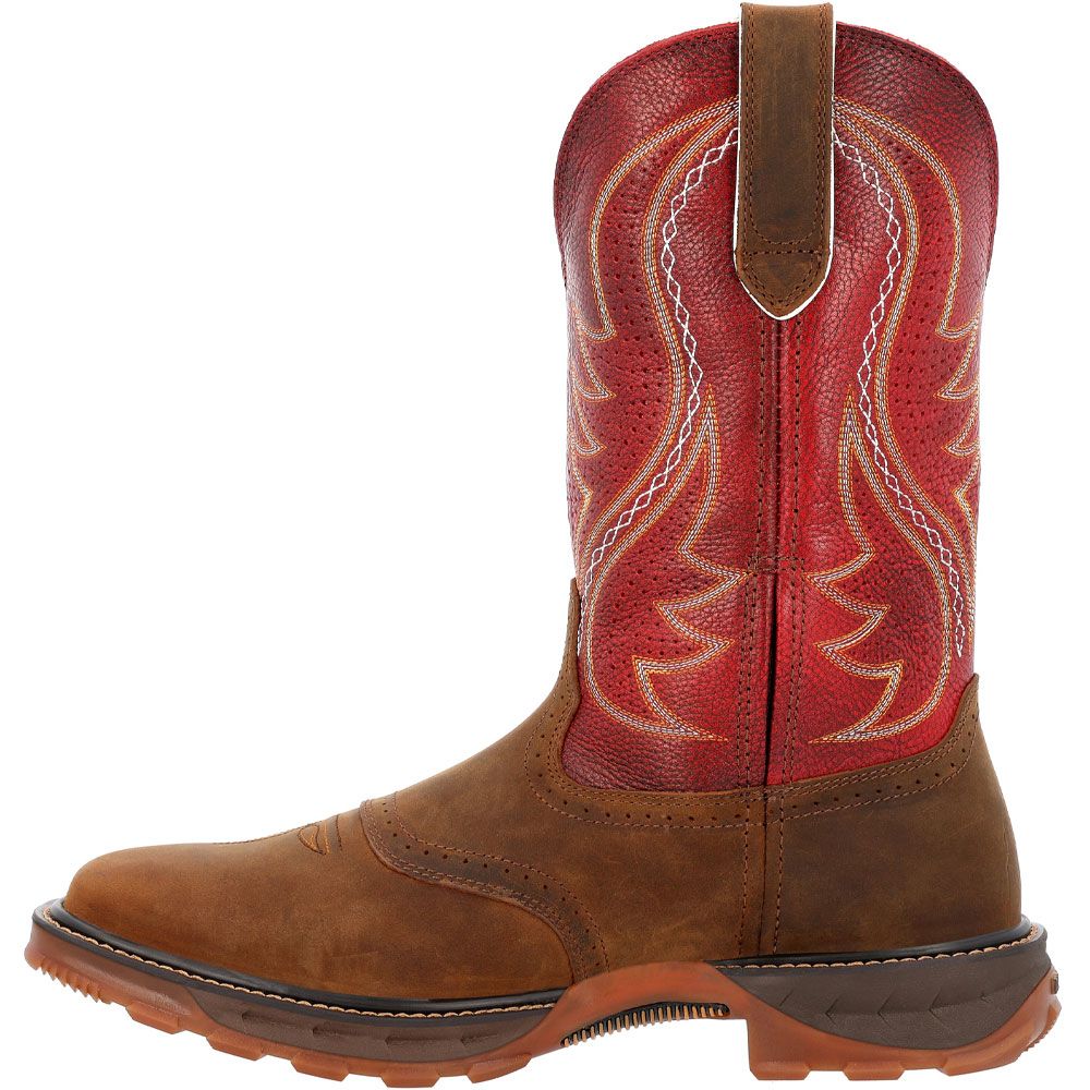 Durango Maverick XP Vent DDB0479 Soft Toe Work Boots - Mens Briar Brown Crimson Red Back View