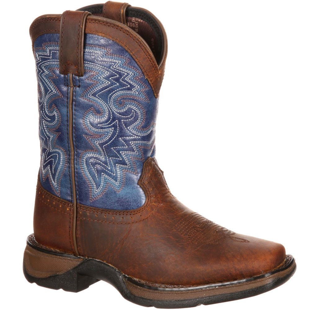 Durango Lil Durango Blue Little Kids Western Boots Dark Brown Blue