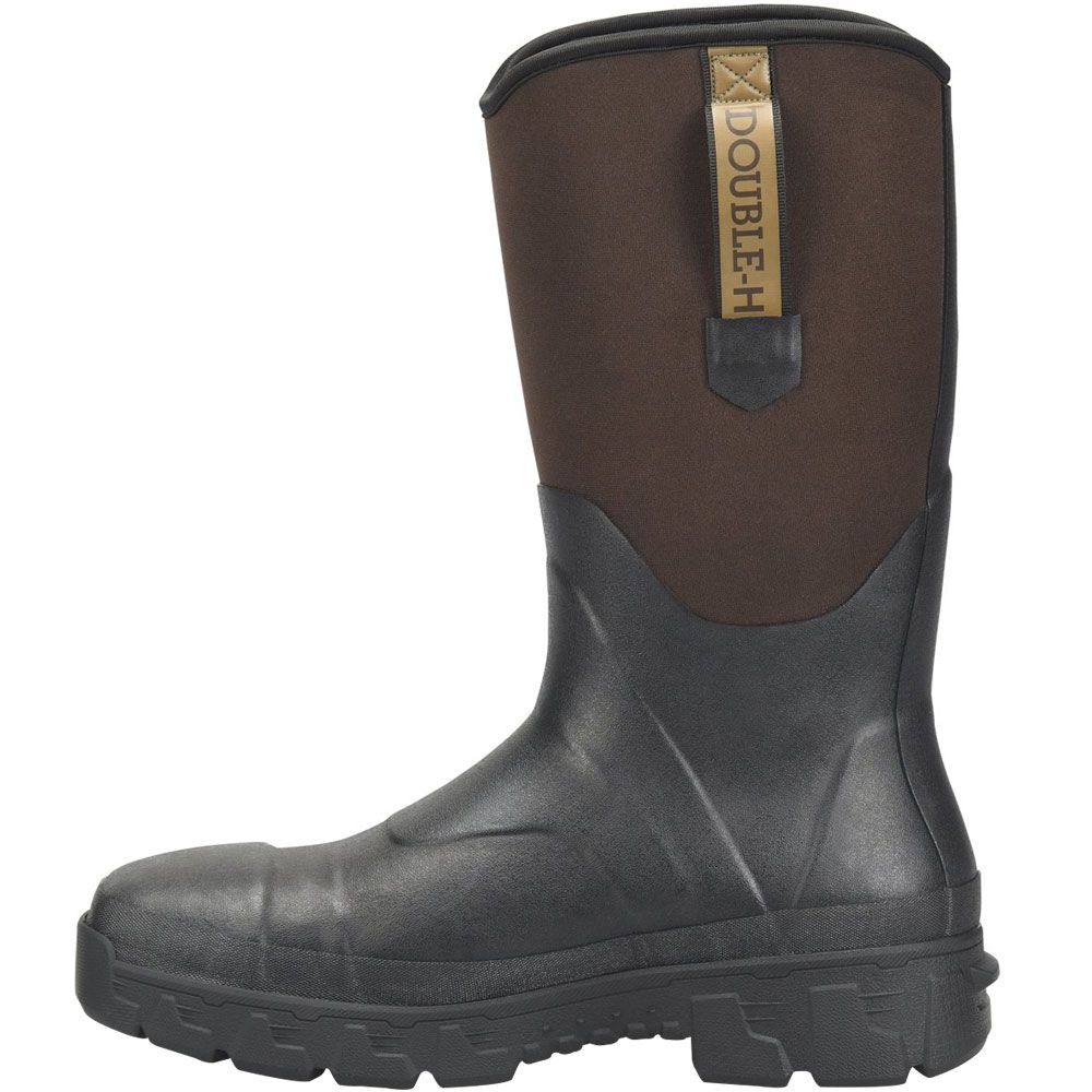 Double H Albin DH2106 Composite Toe Rubber Work Boots - Mens Black Back View