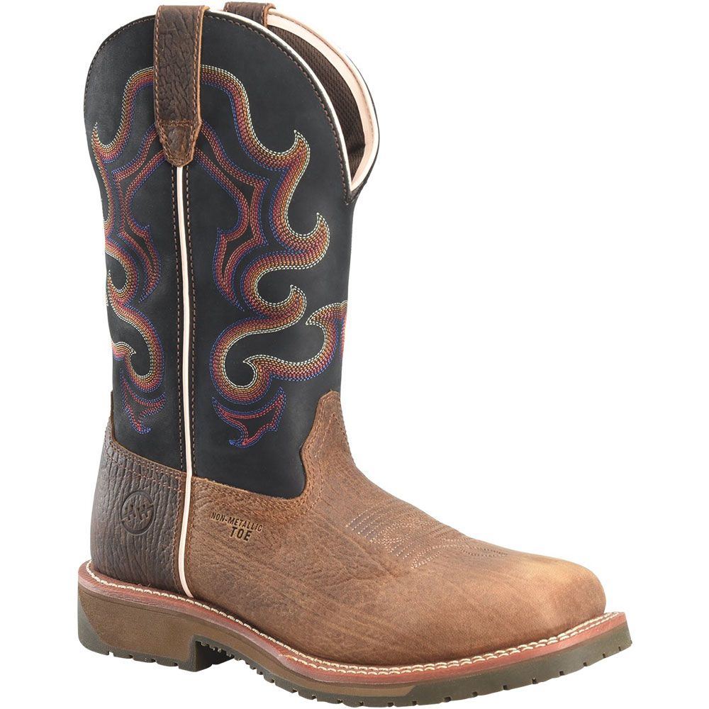 Double H Belgrade Wide Square Toe Roper Boots - Mens Dark Brown