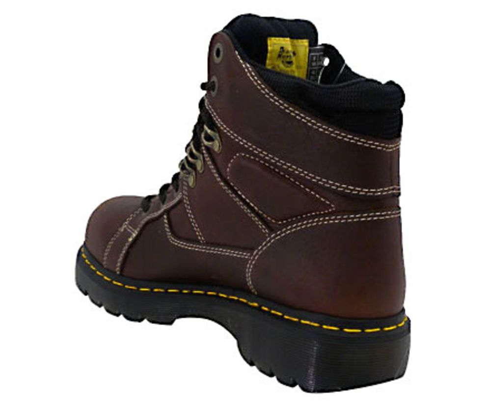 Dr. Martens Ironbridge Steel Toe Boots - Mens Brown Back View