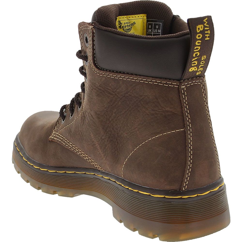 Dr. Martens Plenum Safety Toe Work Boots - Mens Dark Brown Back View