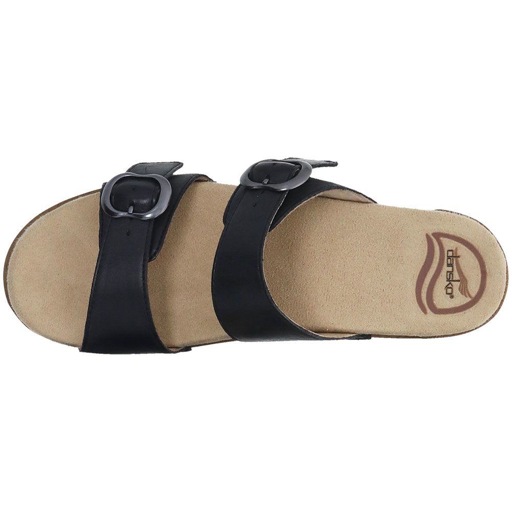 Dansko Sophie Sandals - Womens Black Tan Back View