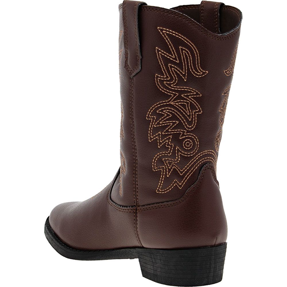 Deer Stags Ranch Western Boots - Boys | Girls Dark Brown Back View