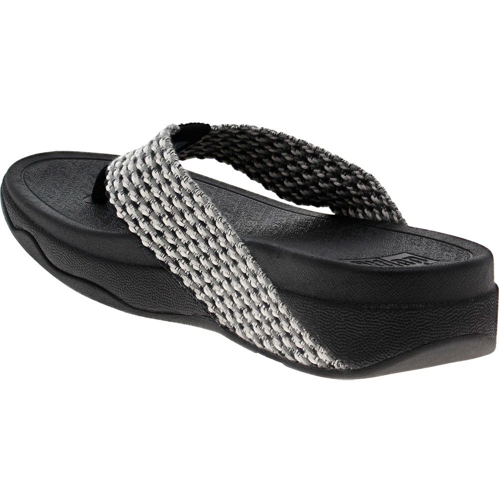 FitFlop Surfa Multi Tone Webbing Flip Flops - Womens Black Black Back View