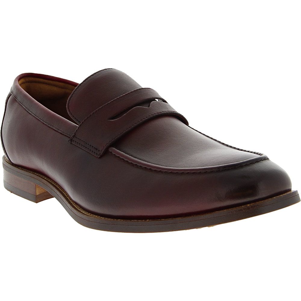 Florsheim Rucci Moc Toe Penny Loafer Shoes - Mens Burgundy