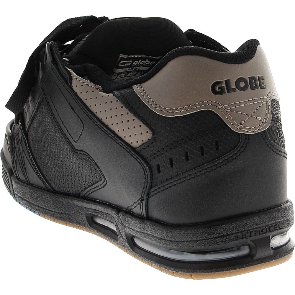 Globe Sabre Skate Shoes - Mens Phantom Black Steel Back View