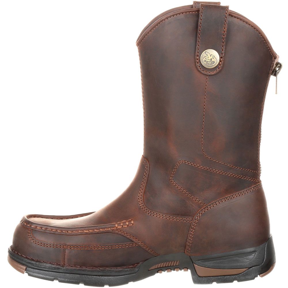 Georgia Boot Athens Non-Safety Toe Work Boots - Mens Dark Brown Back View