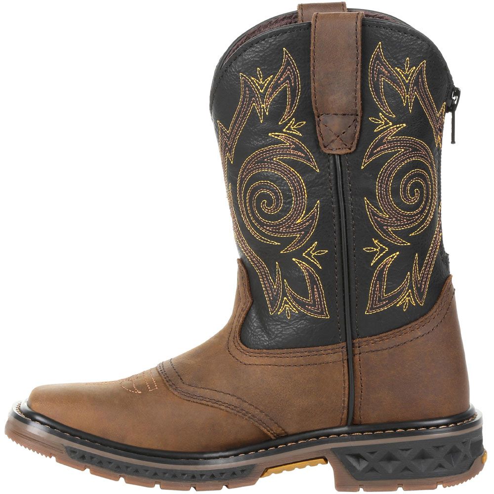 Georgia Boot Gb00343c Western Boots - Boys | Girls Black Brown Back View