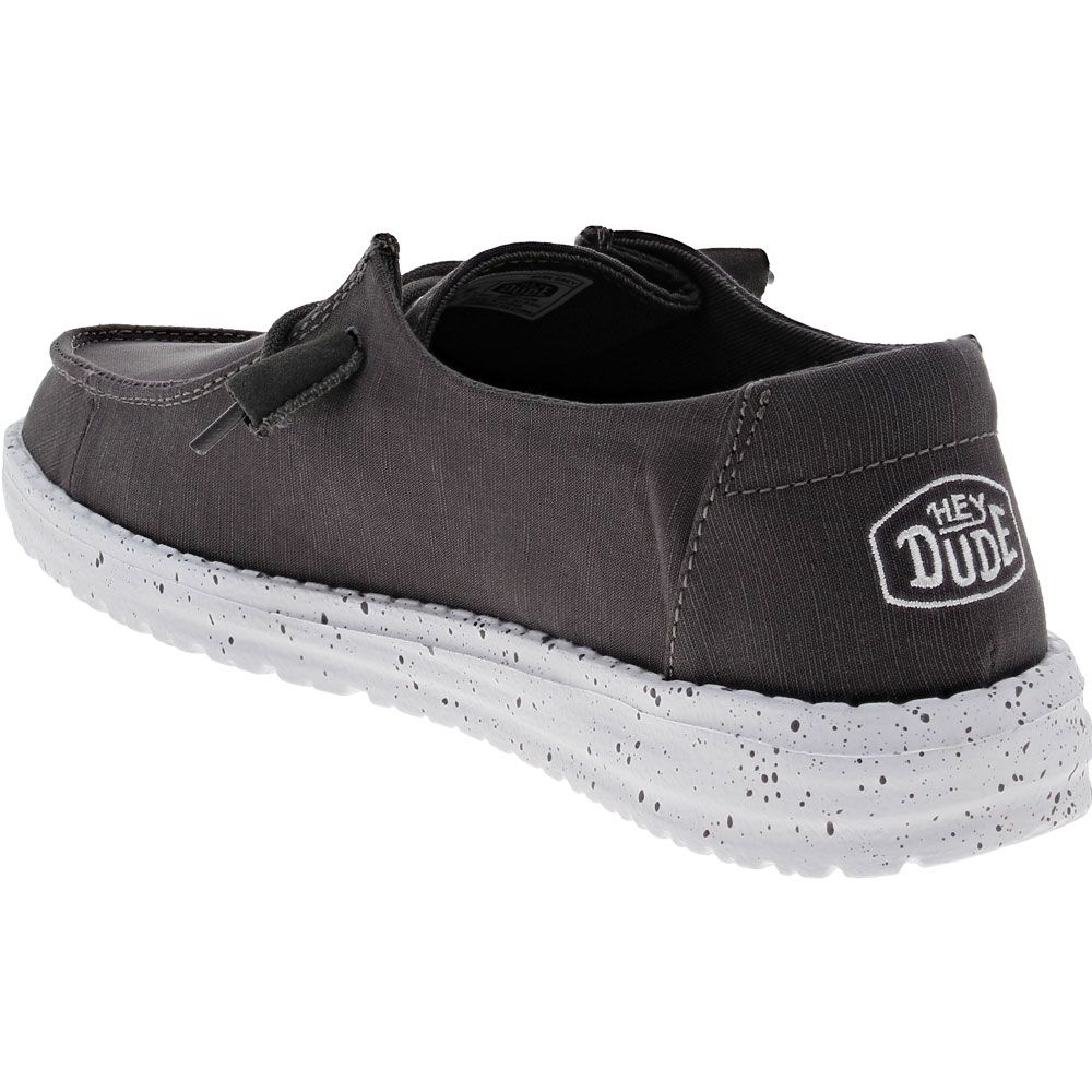 Hey Dude Wendy Slub Canvas Casual Shoes - Womens Dark Grey Back View