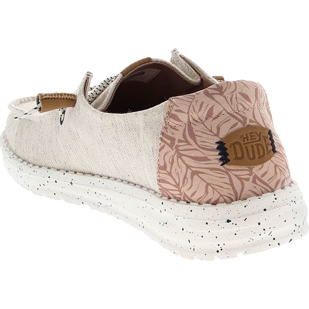 Hey Dude Wendy Heathered Slub Tropical Casual Shoes - Womens White Multi Back View