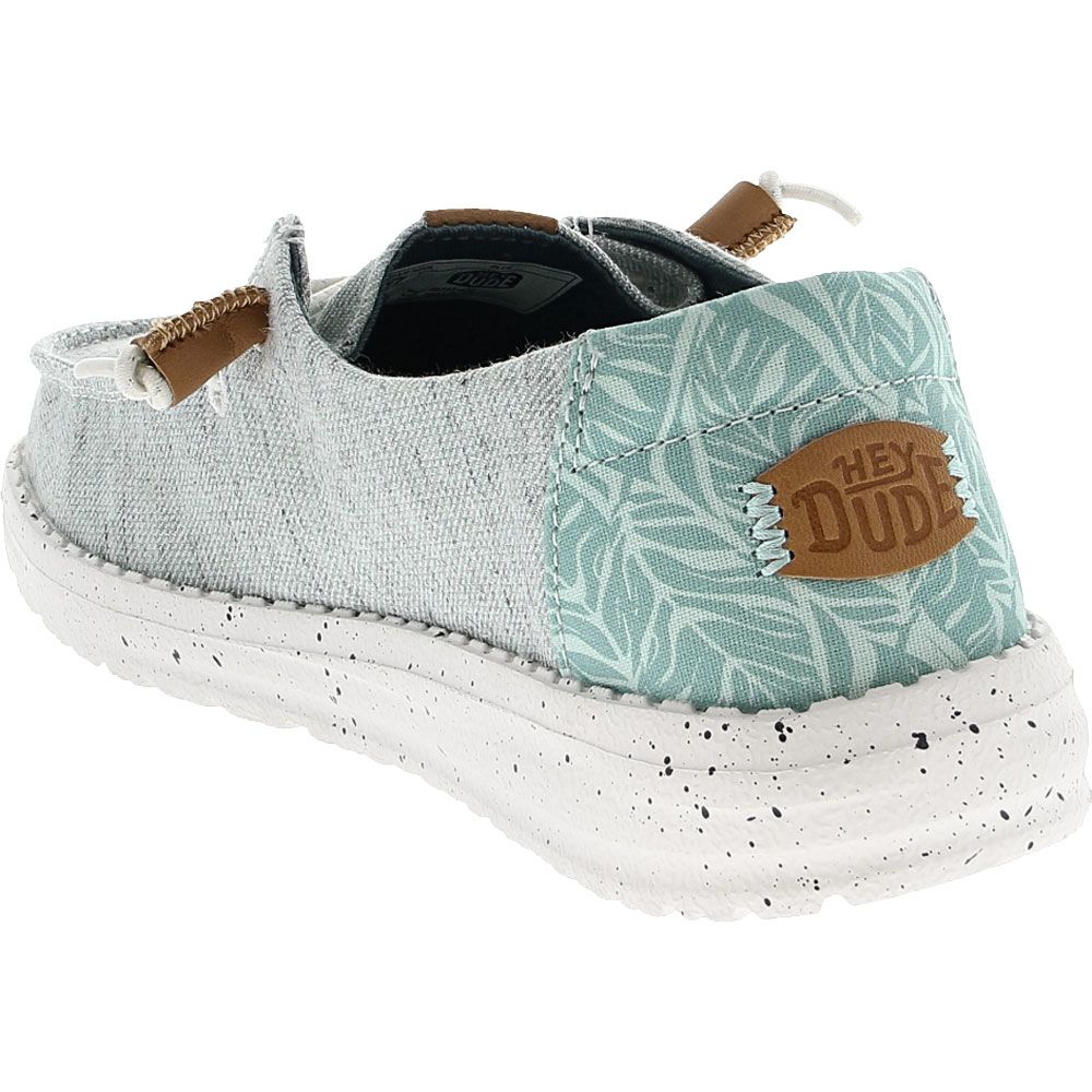 Hey Dude Wendy Heathered Slub Tropical Casual Shoes - Womens Blue Back View