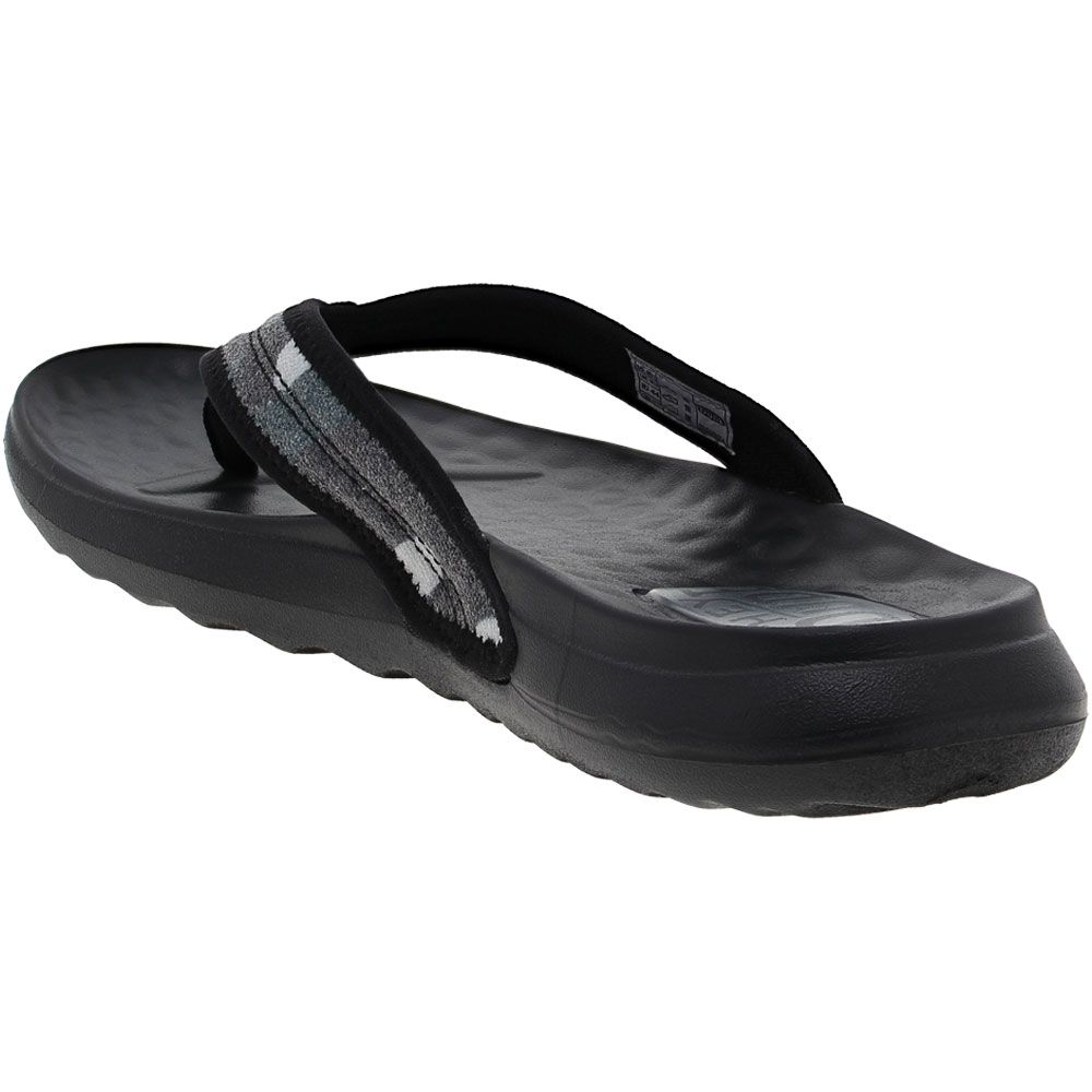 Hey Dude Meyers Flip Camo Flip Flops - Mens Black White Camo Back View