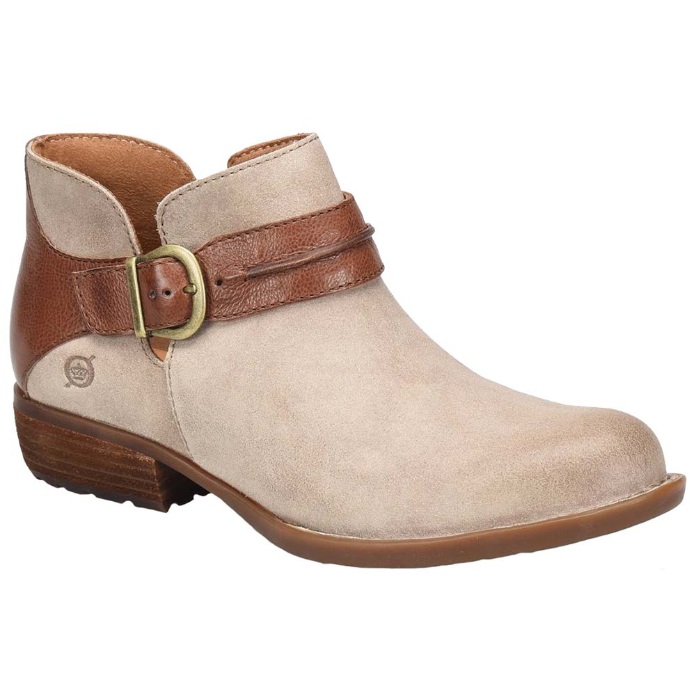 Born Kati Ankle Boots - Womens Cream Brown Combo