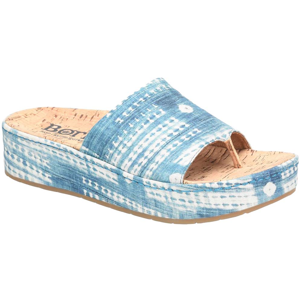 Born Sharr Flip Flops - Womens Blue Tencel