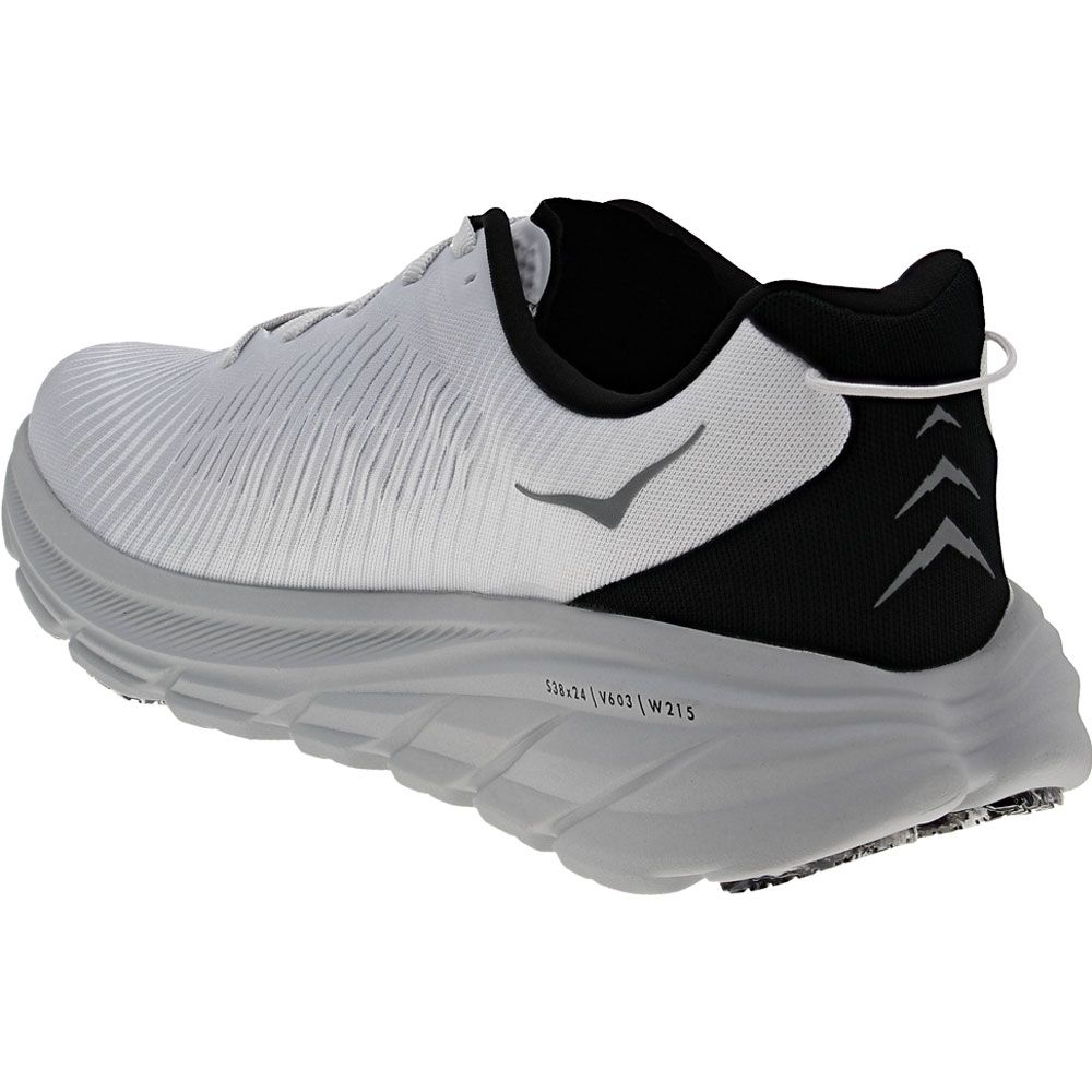 Hoka Rincon 3 Running Shoes - Mens White Black Back View