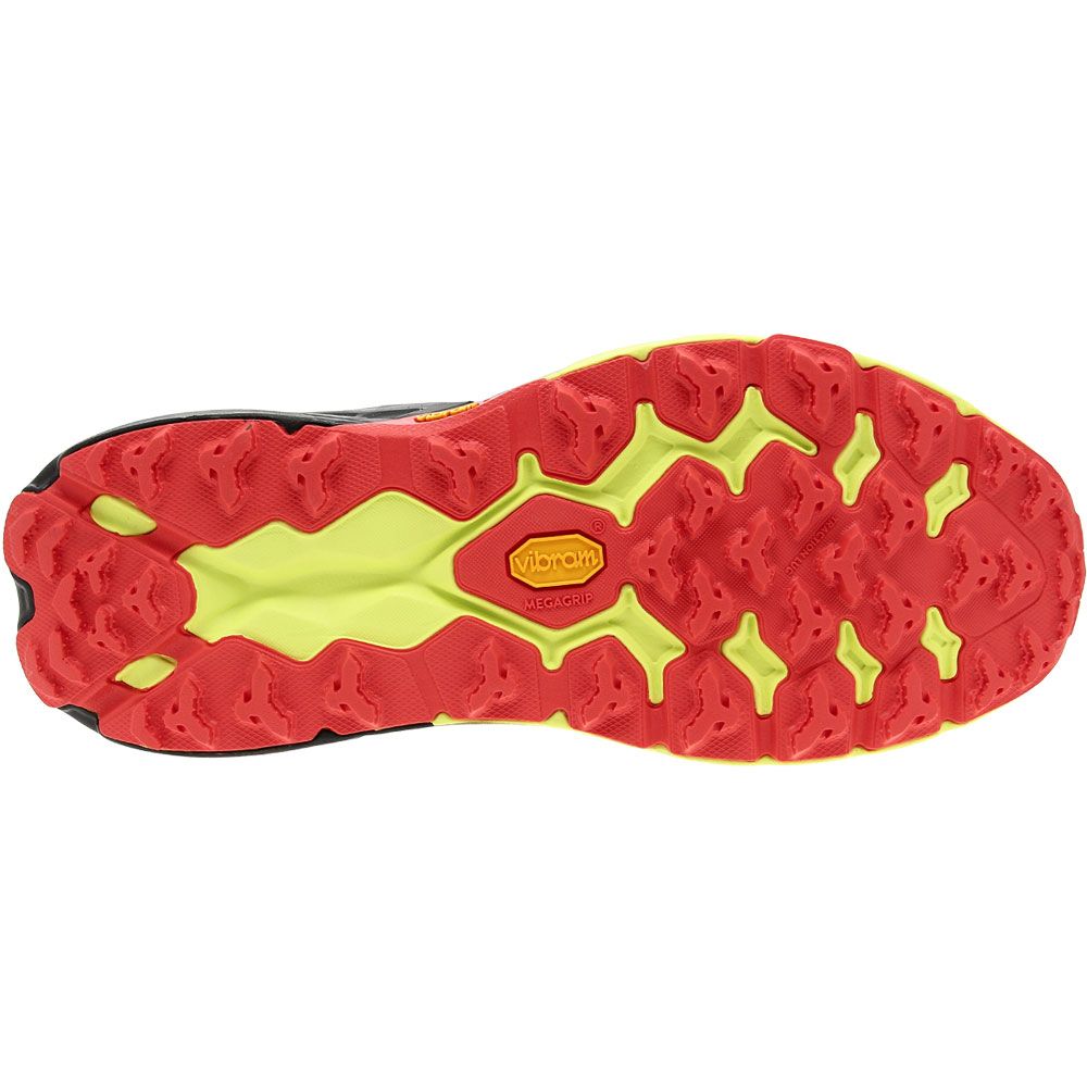 Hoka Speedgoat 5 Trail Running Shoes - Mens Black Red Neon Yellow Sole View