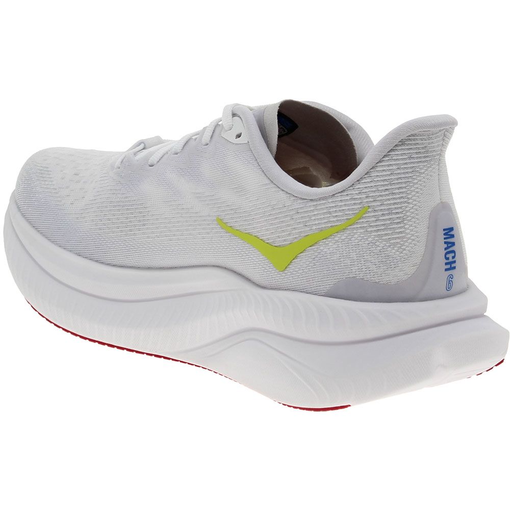 Hoka Mach 6 Running Shoes - Mens White Nimbus Cloud Back View