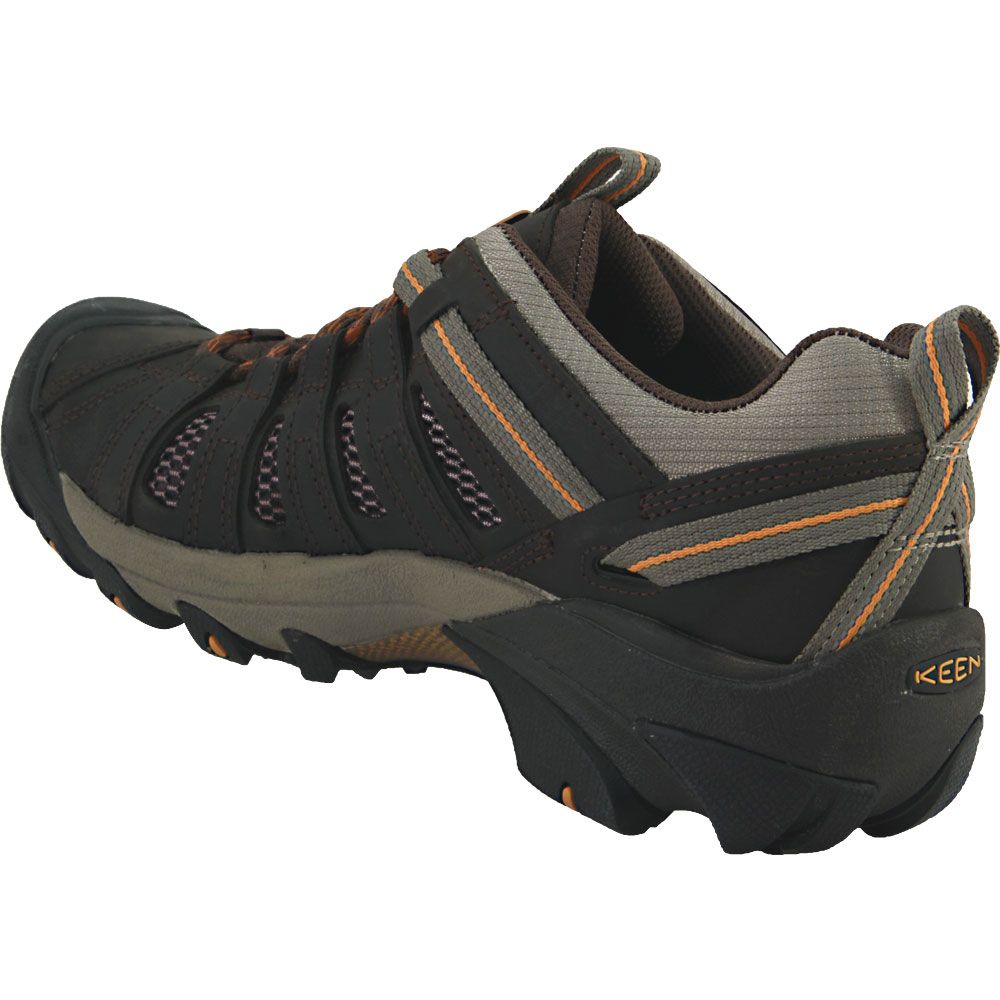 KEEN Voyageur Hiking Shoes - Mens Black Olive Inca Gold Back View