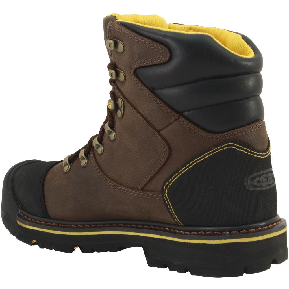 KEEN Utility Milwaukee Safety Toe Work Boots - Mens Brown Back View