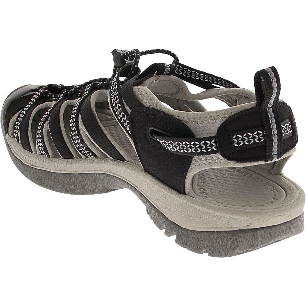 KEEN Whisper Outdoor Sandals - Womens Black Neutral Grey Back View